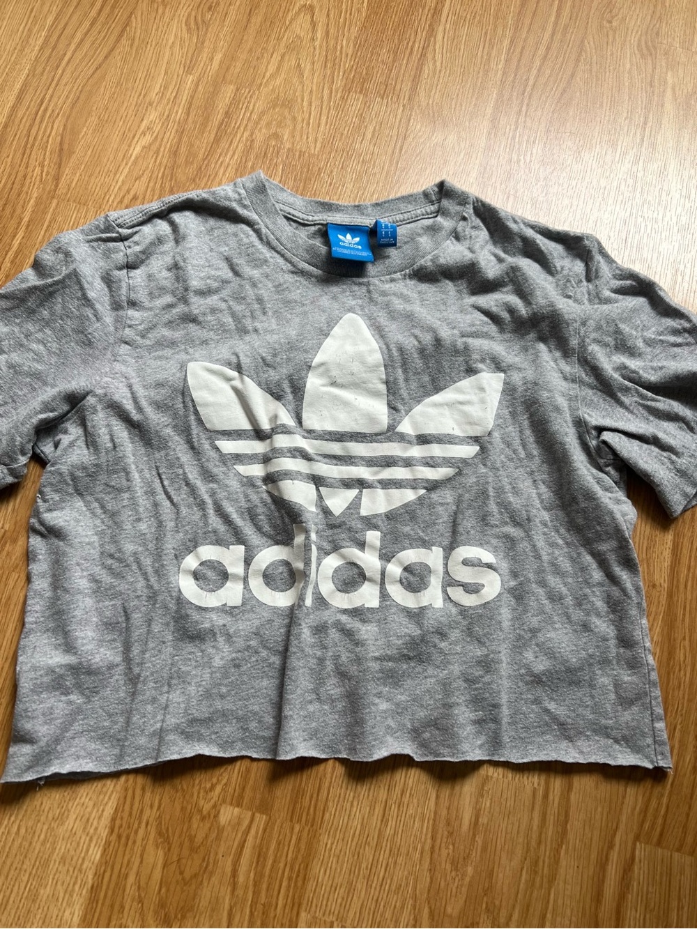 adidas Gray Tee with White Trefoil Logo